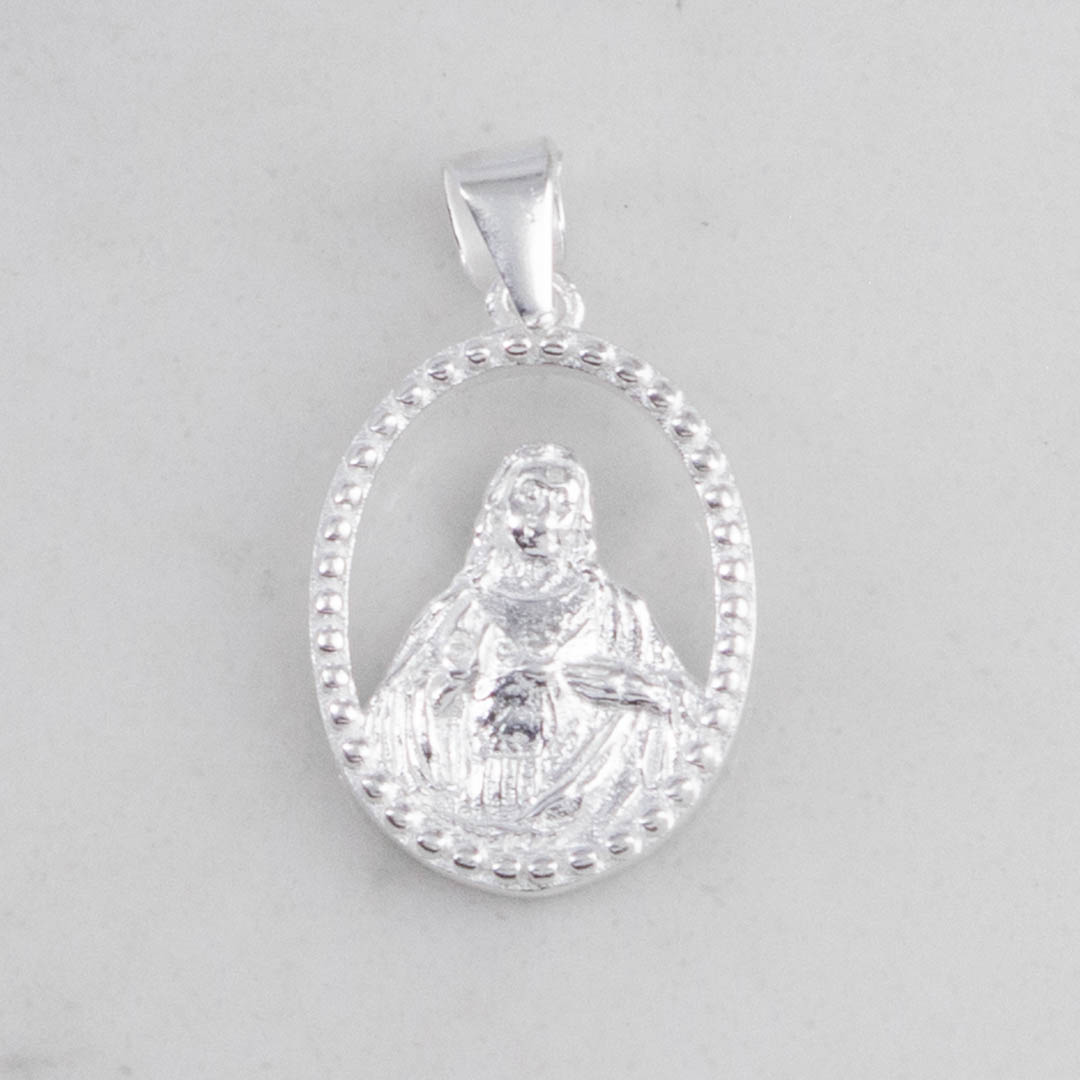 DIJE OVALO CIRCONES SAGRADO CORAZON