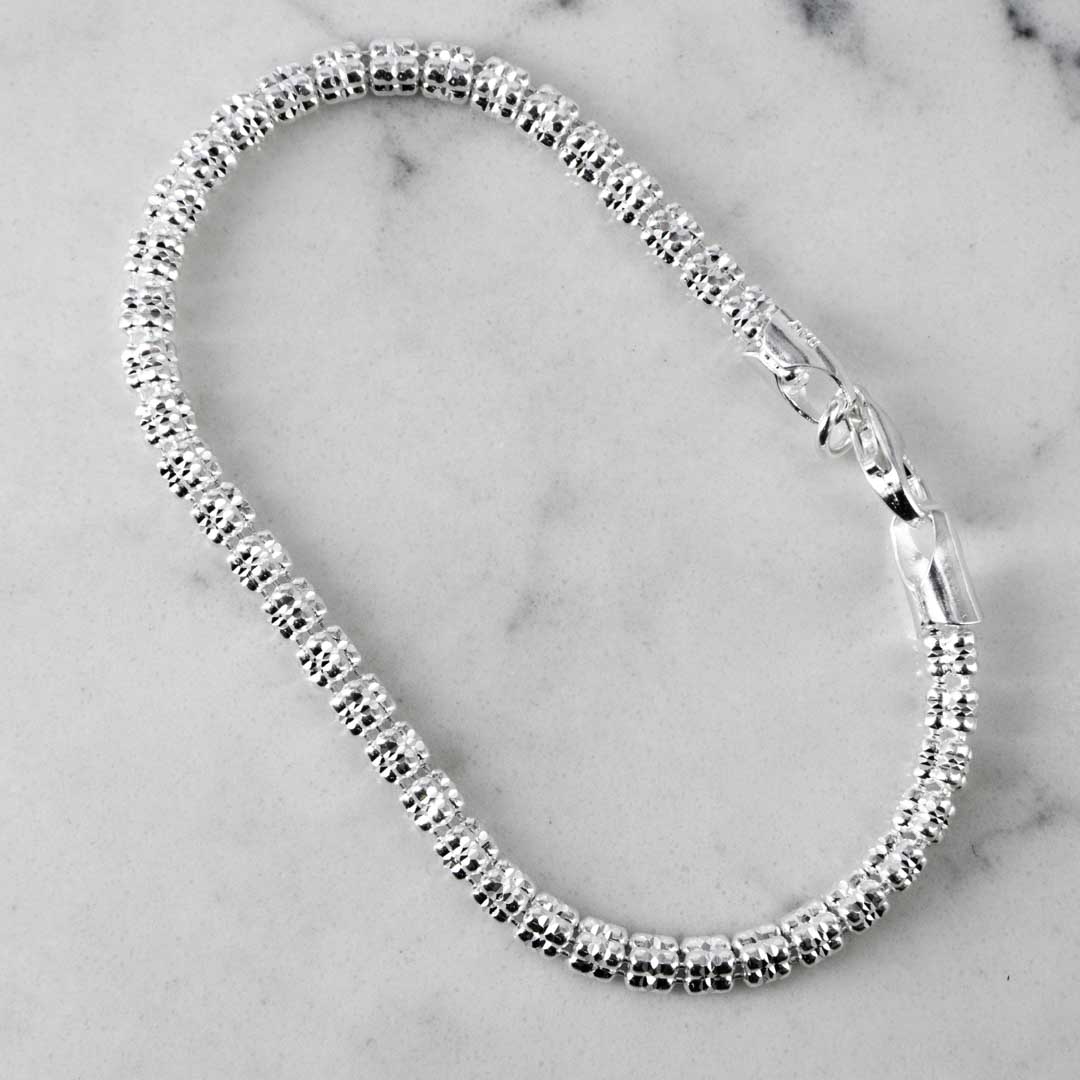 PULSERA TRIANGULAR BARRIL MARTILLADO 4MM-18CM - Imagen 2