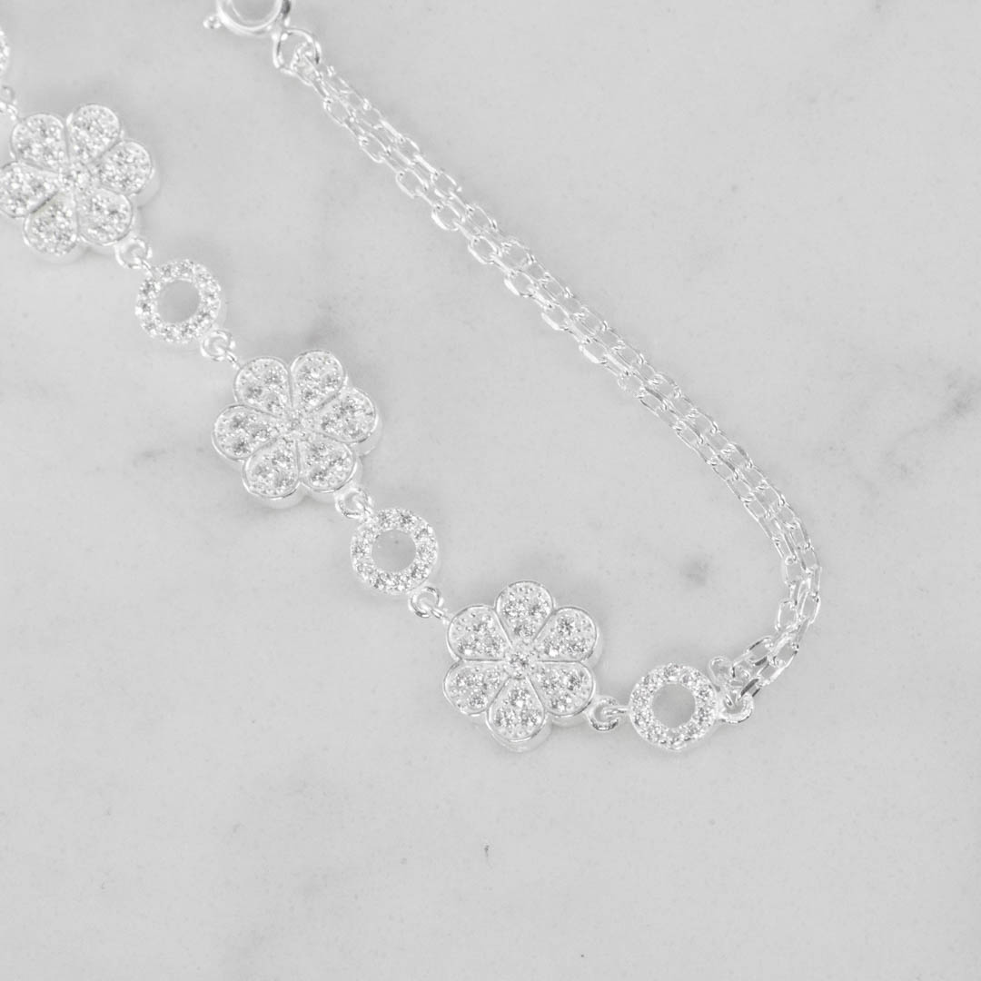 PULSERA FLORES X CIRCULOS CIRCONES
