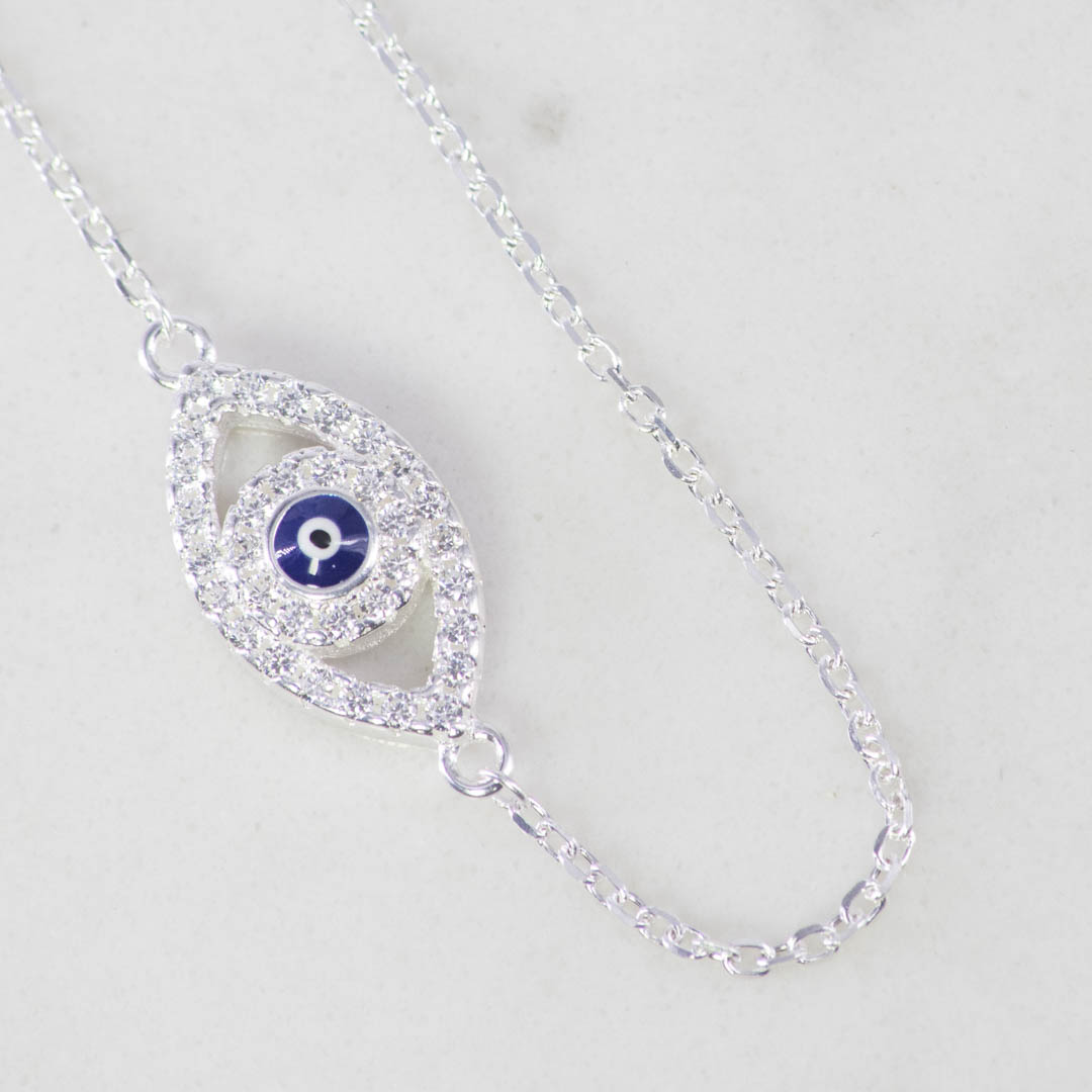 PULSERA OVALO CIRCONES OJO TURCO 19CM