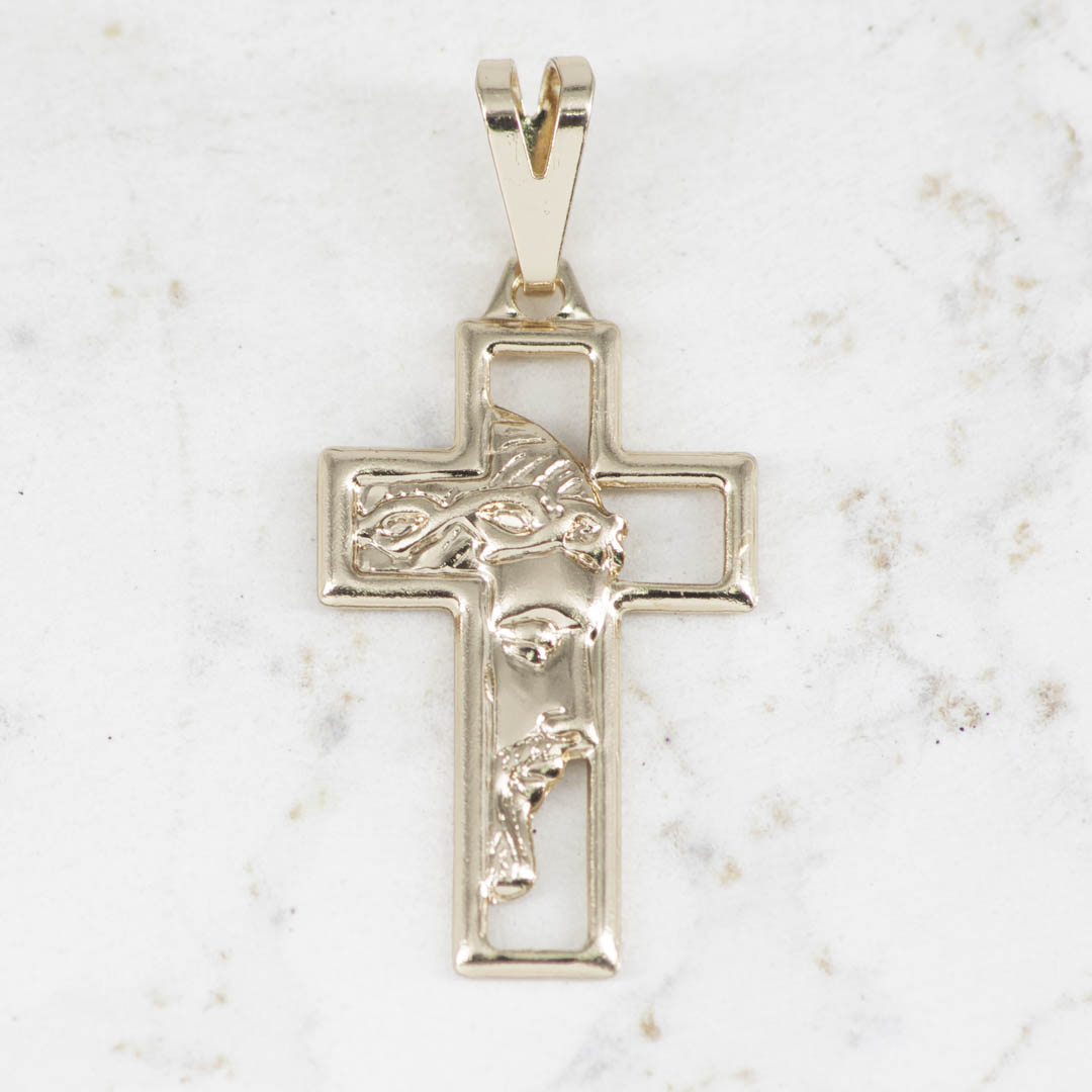 DIJE SILUETA CRUZ ROSTRO