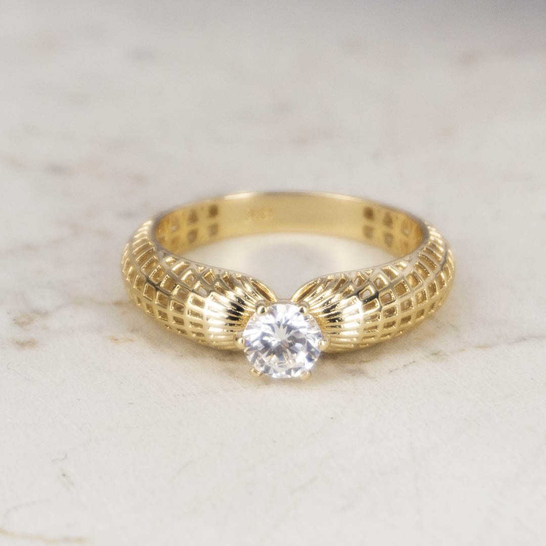 ANILLO SOLITARIO MALLA