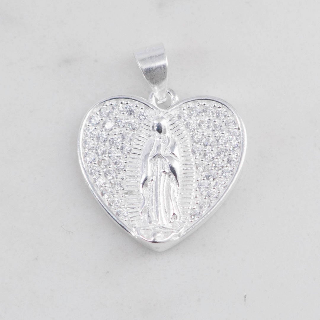 DIJE GUADALUPE CORAZON CIRCONES