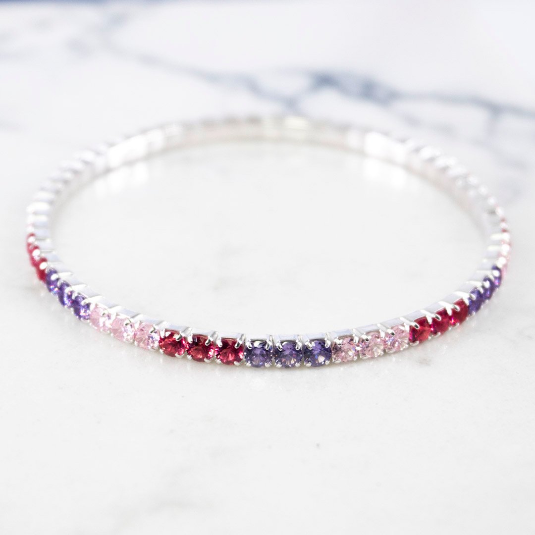 PULSERA TENNIS COLORES ESTIRABLE